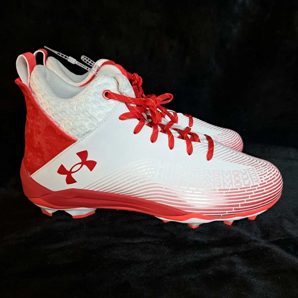 Under Armour Hammer MC 2.0 Men's Size 11.5 Red White 3027306-101 Football Cleats